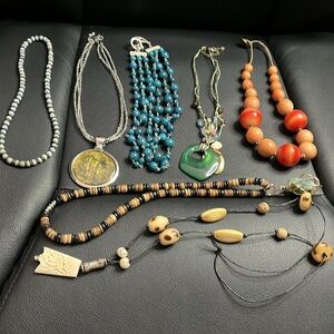 #34 variety material necklaces bundle